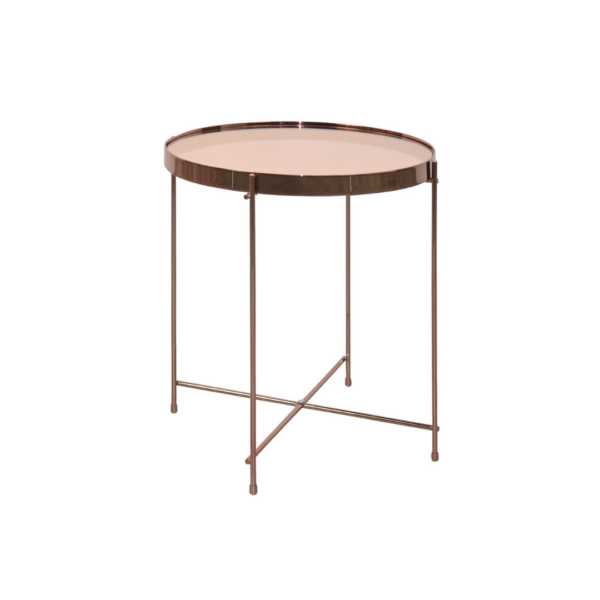 Beistelltisch Noxon Glas / Metall - Roségold