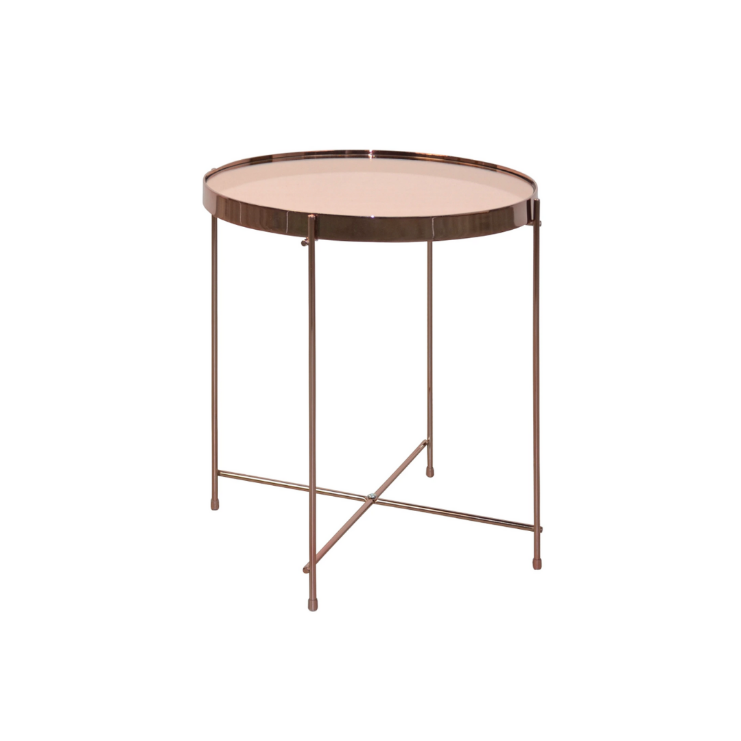 Beistelltisch Noxon Glas / Metall – Roségold