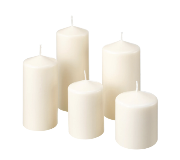 FENOMEN Blockkerze, duftneutral 5er-Set, naturfarben