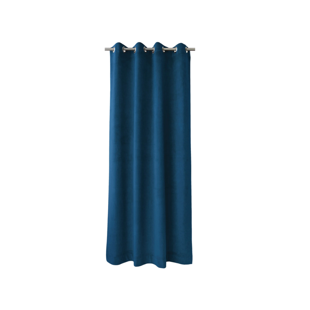 Samt Brilliantblau Ösenschal Tassilo