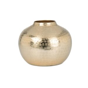 Kugelvase aus goldenem Metall H15