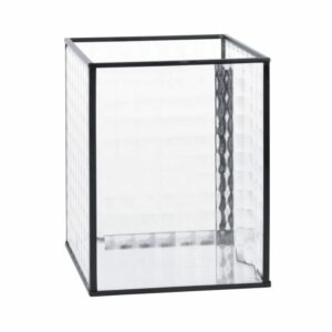 JENA Laterne schwarzem Metall und Glas, tailliert